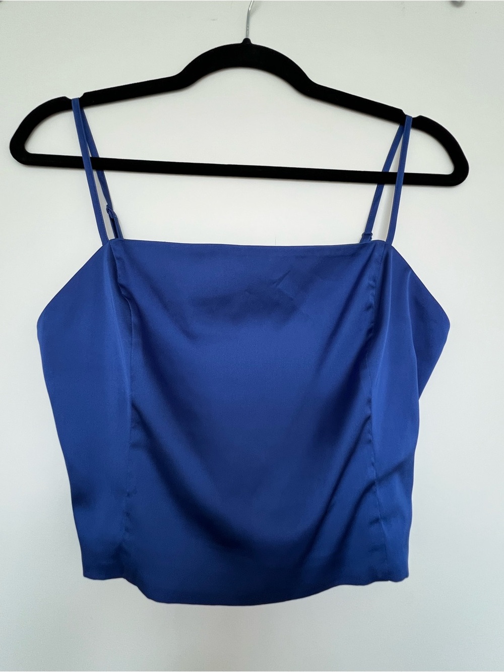Aritzia Sunday Best Royal Blue Satin Cami with Adjustable Straps